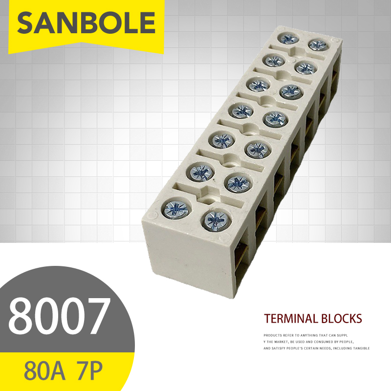 Screw Terminal Block - 10 Chiếc 80A/7P Nhà Ga Khối