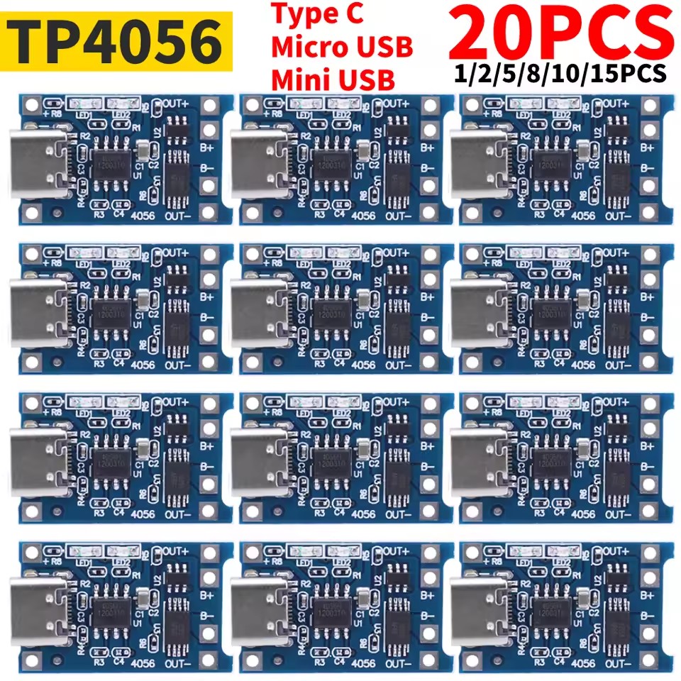 1-20PCS Type-c/Micro/Mini USB  - đánh giá và giá Tp4056 Module