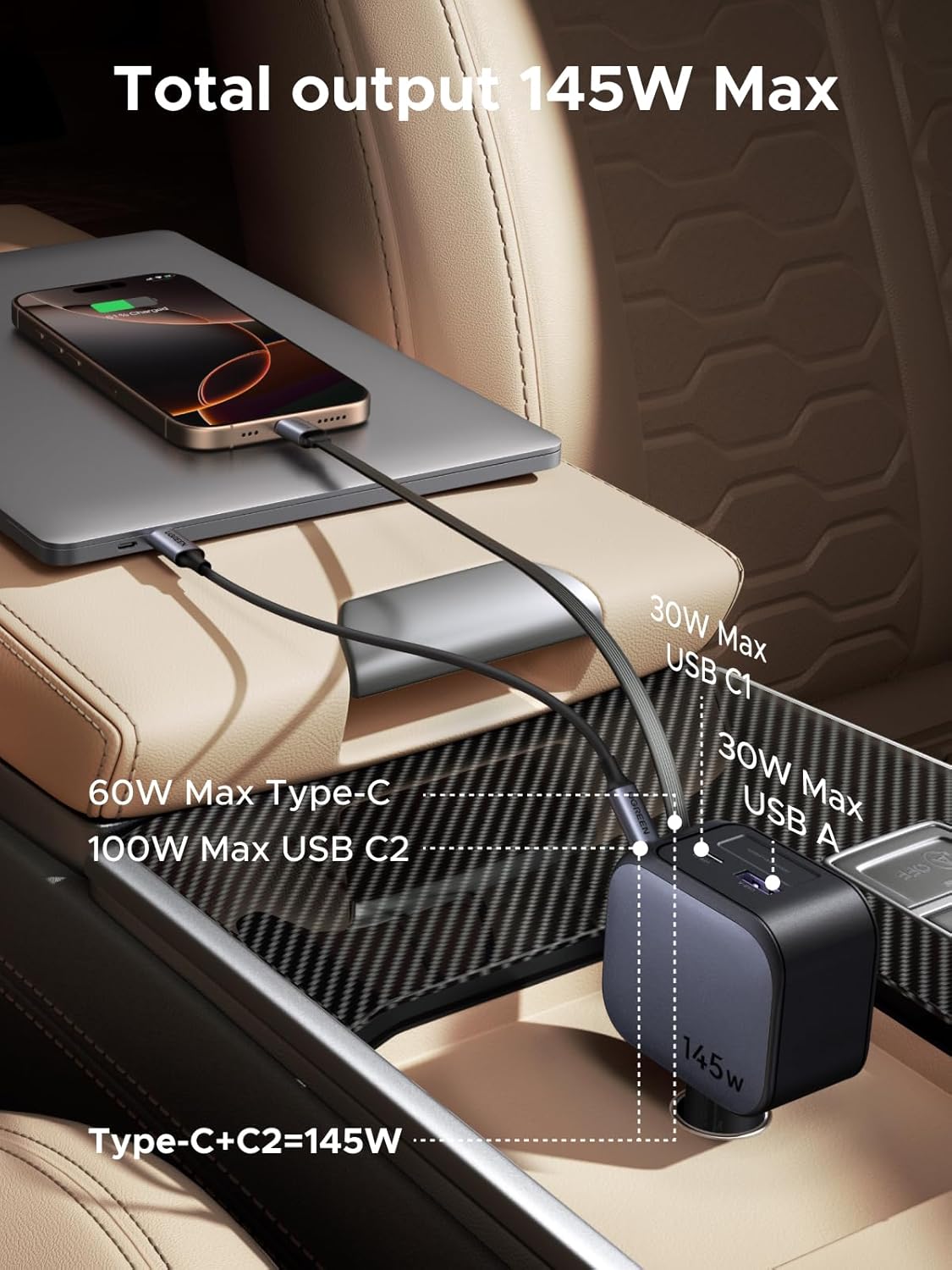UGREEN 145W 3C1A Retractable C - đánh giá và giá Usb C Cable