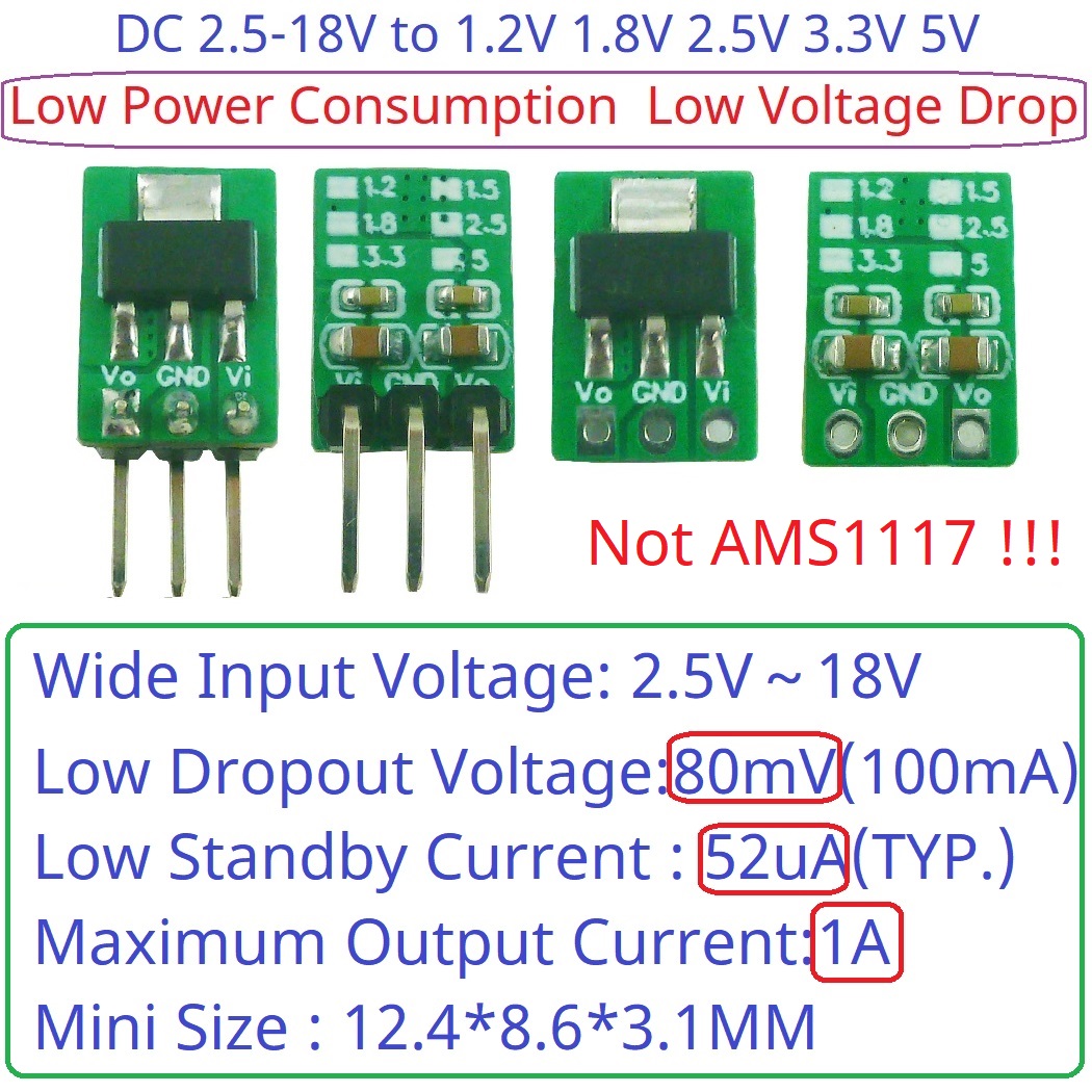 AMS1117 7805 Compatible LDO Mo - đánh giá và giá Ams1117 Module