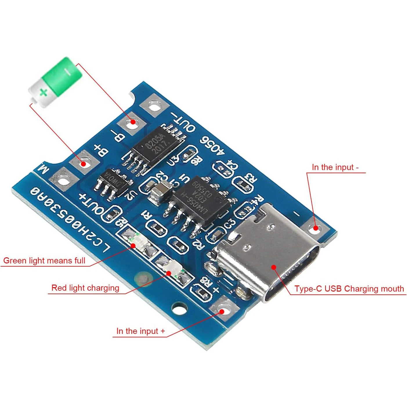 Lithium Battery Type C Chargin - đánh giá và giá Tp4056 Module