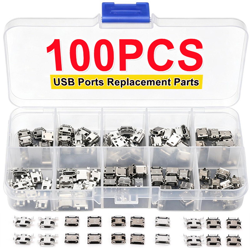 100PCS/Pack 10 Types Female 5P - đánh giá và giá Micro Usb Cable