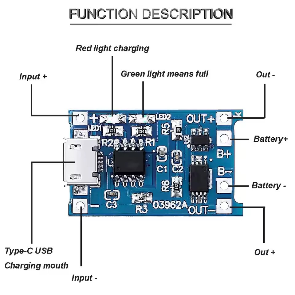 USB Type-C TP4056 Charging Mod - đánh giá và giá Tp4056 Module